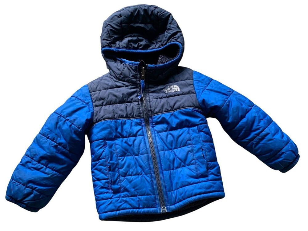 THE NORTH FACE Reversible Shasta BLUE HOODED COAT JACKET baby kids 3 3T